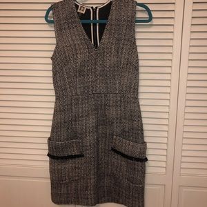 Anne Klein Tweed Work Dress Navy Blue Size 4